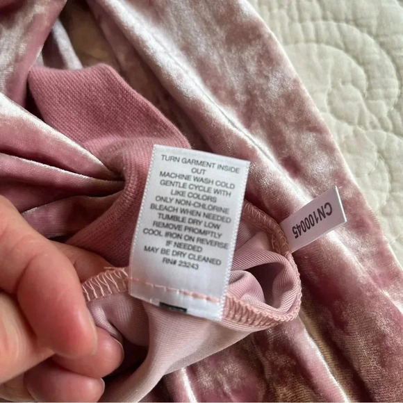 Crushed Velvet Bomber Jacket Women's Large Pink Front Zipper Light Top Y2K Glam - Picture 16 of 16